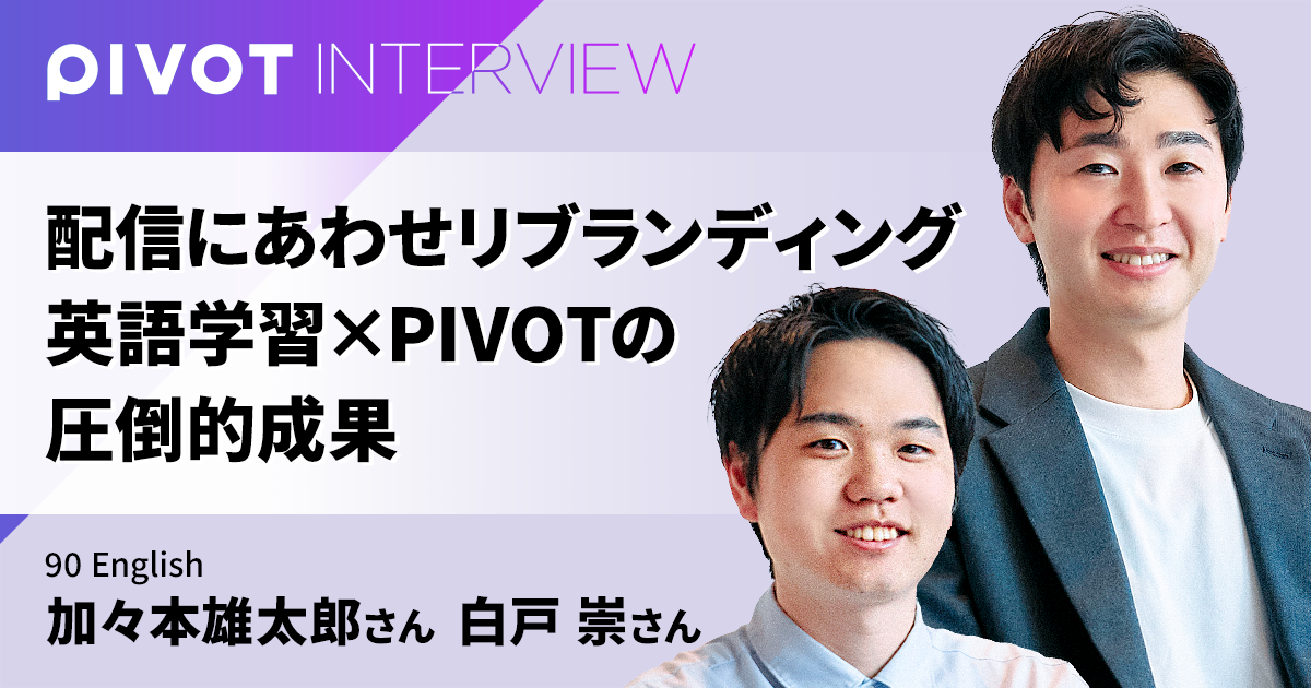 配信にあわせリブランディング 英語学習×PIVOTの圧倒的成果
